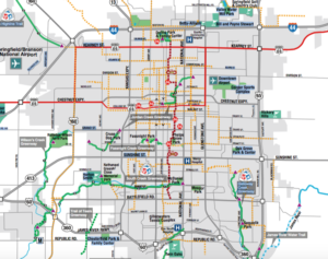 Springfield and Surrounding Area Bike Trail Map.